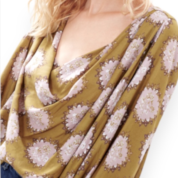 Free People Cowling Around Top | Size Small | Goldenrod + Lavender | $45.00 - Picture 7 of 7